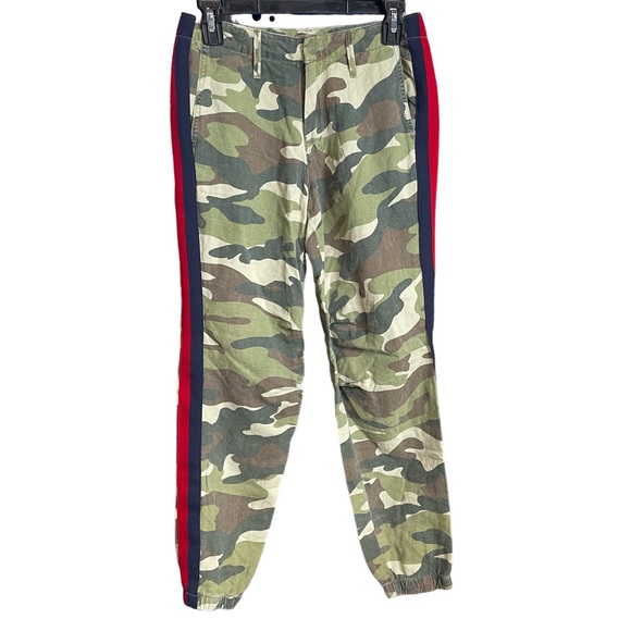 Mother camo jogger pants linen blend no zip misfit side stripe 23 - Picture 4 of 13